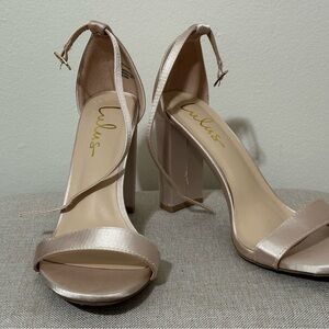 Lulu's Blush Satin Heels